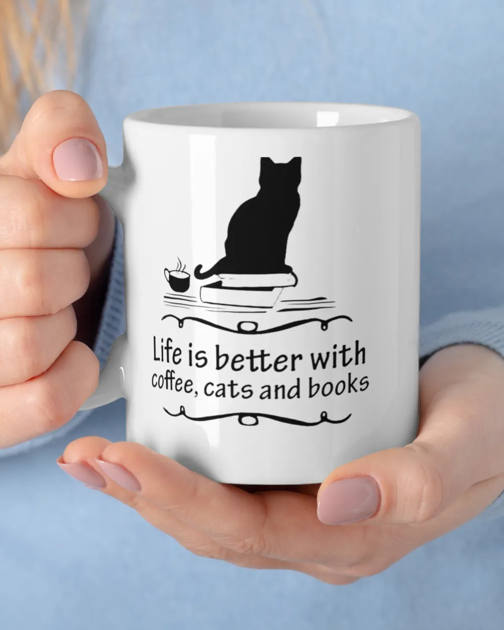 life is better with coffee cats and books 682 Shirt