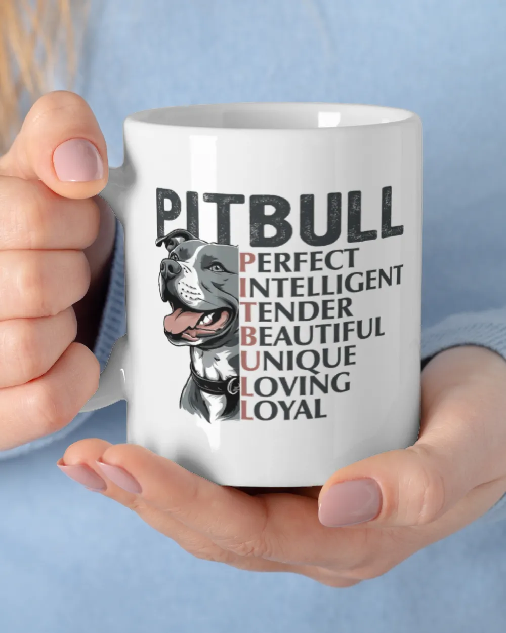 Intelligent dog pitbull shirt White Mug white 11oz