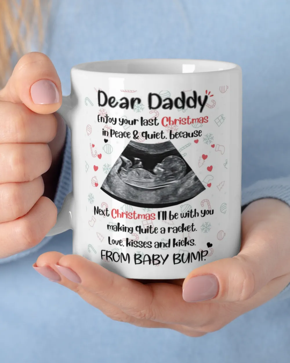 Personalized Daddy I Can't Wait To Meet You Mug 5