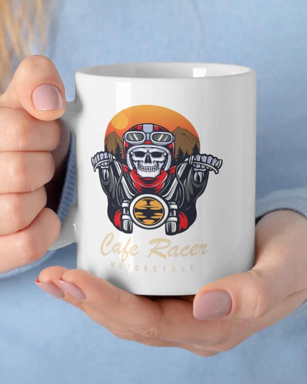 Kings Cafe Racer Motorcyle Mug White Mug white 11oz