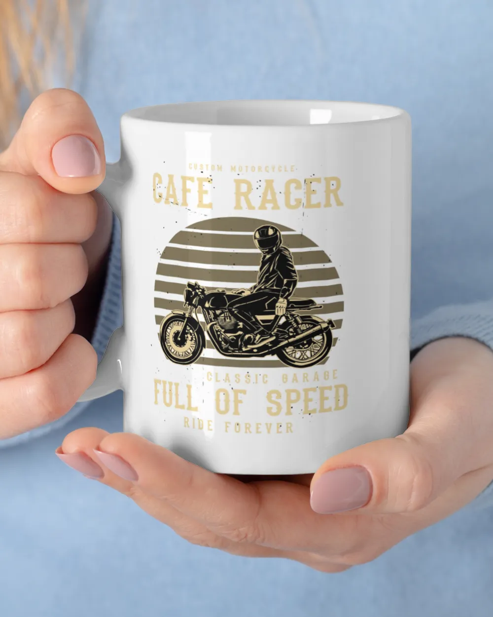 Men Cafe racer Full of Speed Mug White Mug white 11oz