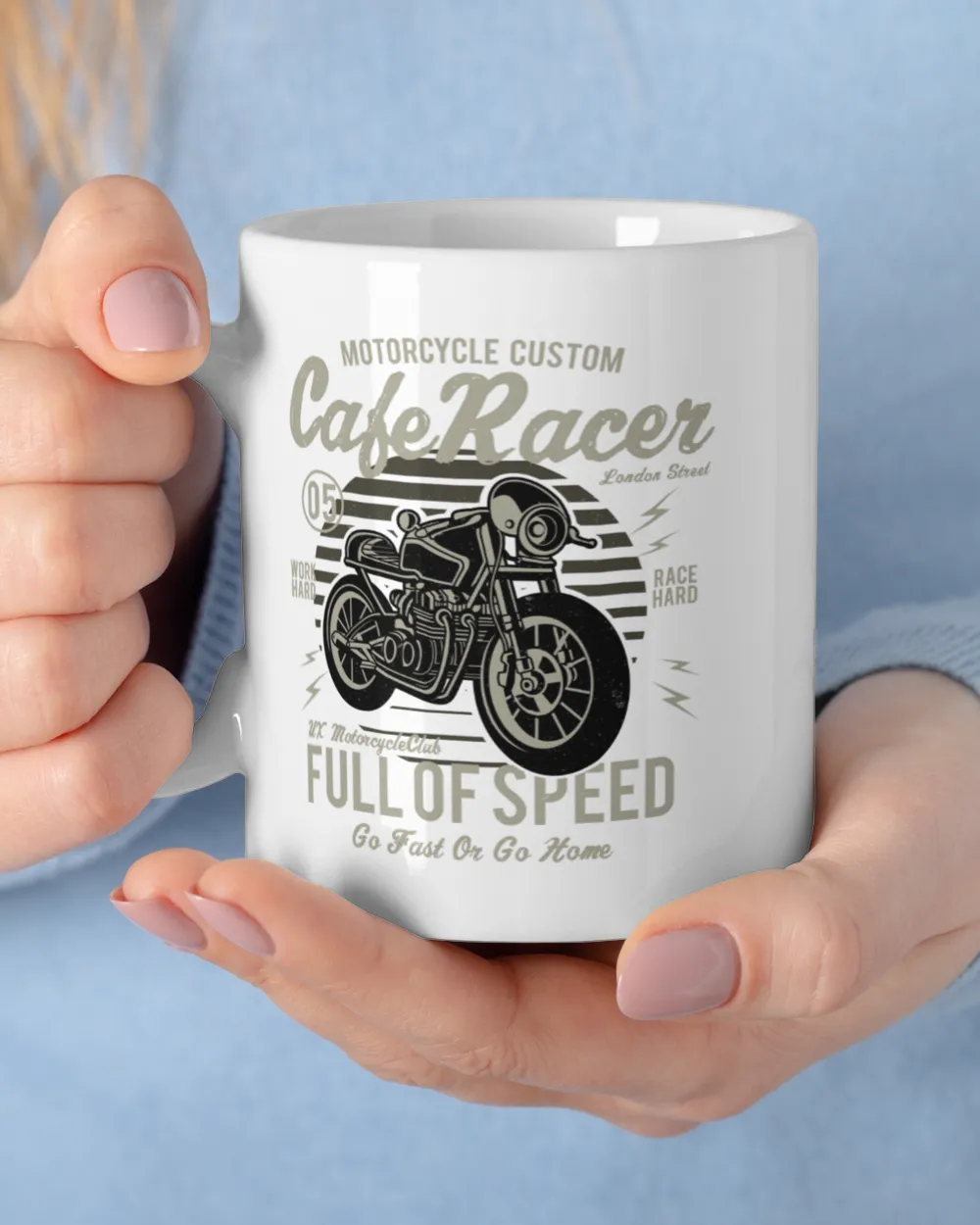 Motorcycle Custom Cafe Racer Mug White Mug white 11oz