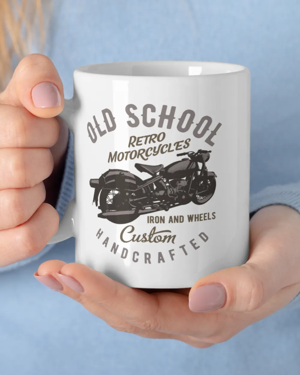 Old School Retro Motorcycles Custom Mug White Mug white 11oz