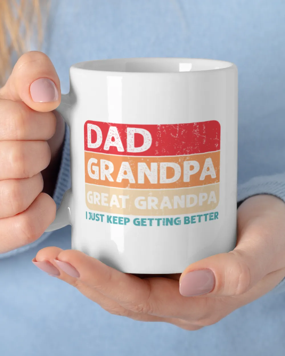 Dad Grandpa Great-Grandpa Mug - Great Grandpa Pregnancy Announcement, Great-Grandpa Gift, Family Baby Announcement Mug White Mug white 11oz