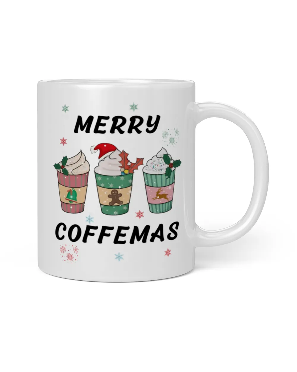 Coffee Lover Merry Christmas Coffee Mug White Mug white 11oz