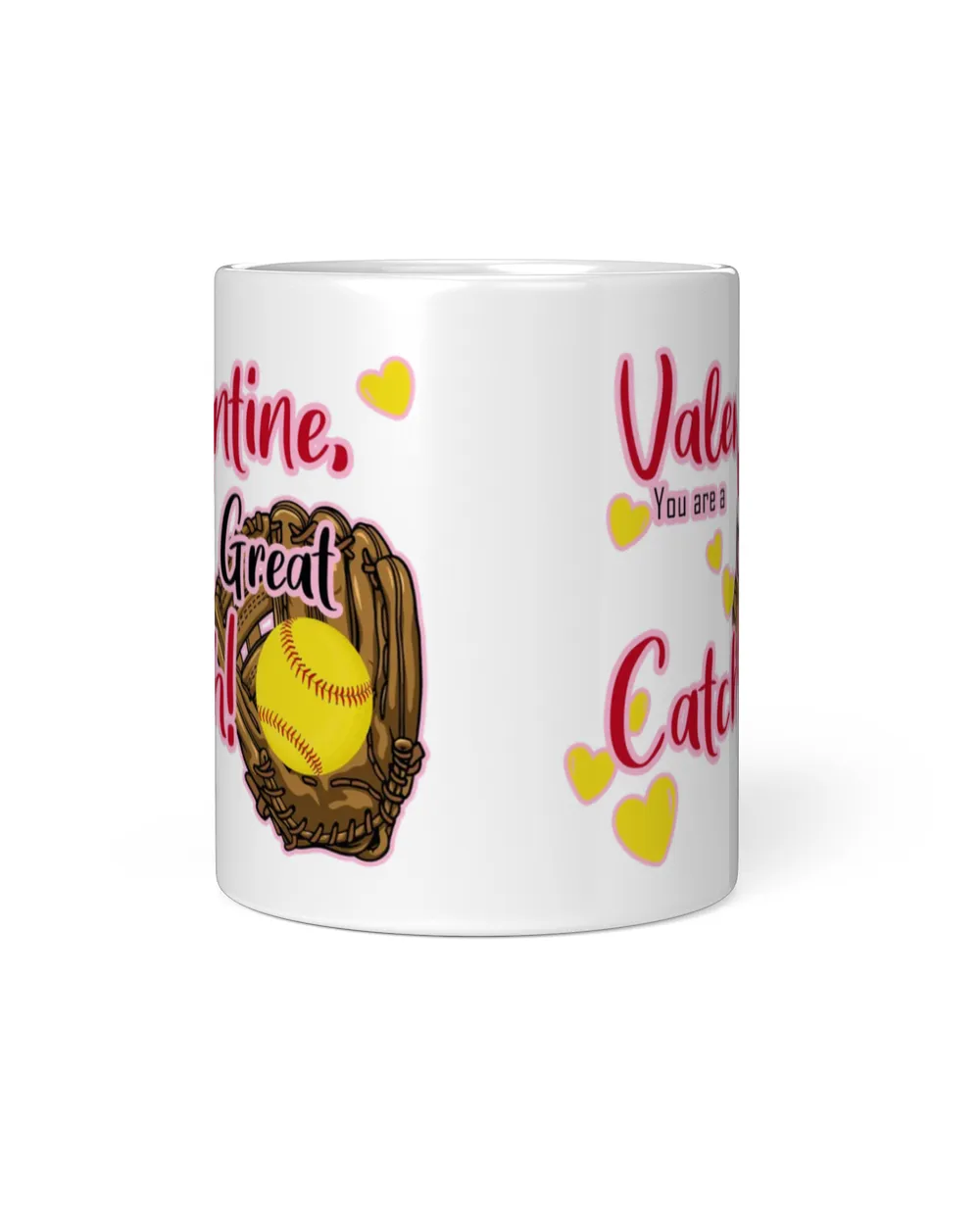 Valentine Mug- For Softball Lovers- Softball Mug Gifts White Mug white 11oz