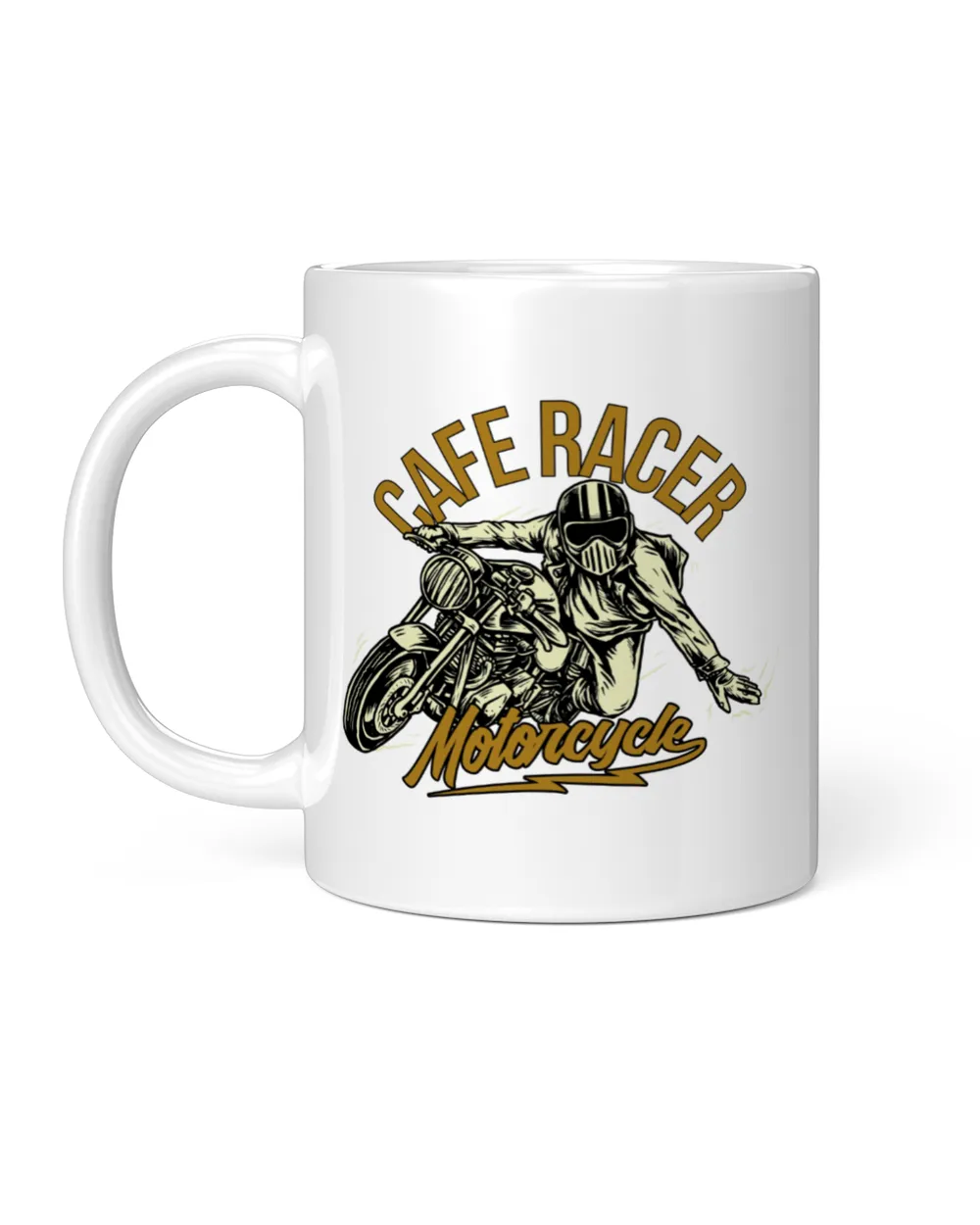 Man Cafe Racer Motorcycle Mug White Mug white 11oz