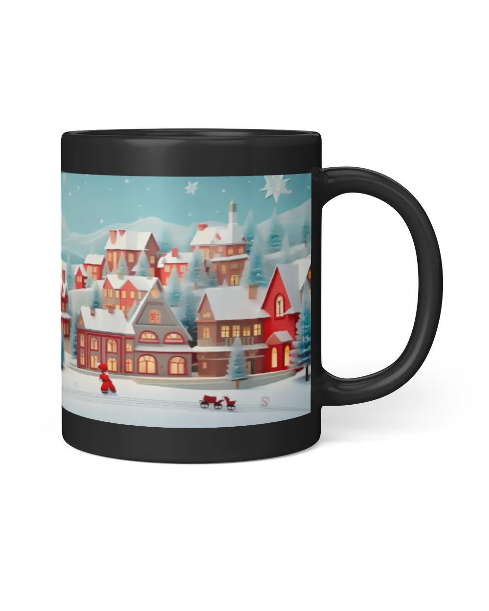 3D Christmas Mug Wrap 9 Black Mug 11oz black 11oz
