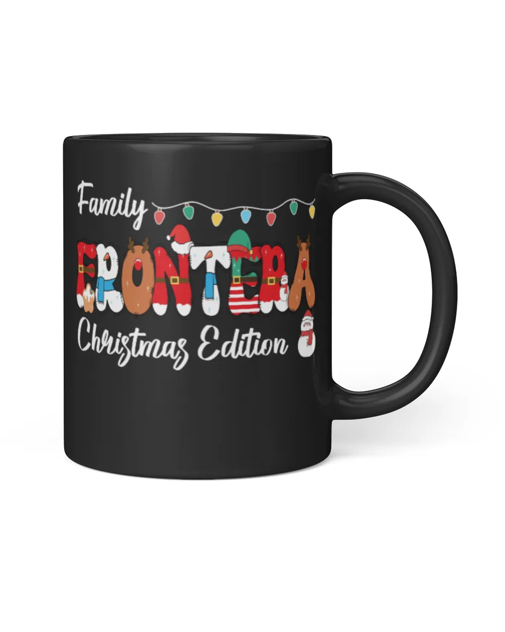 Family FRONTERA Christmas Edition Black Mug black 11oz