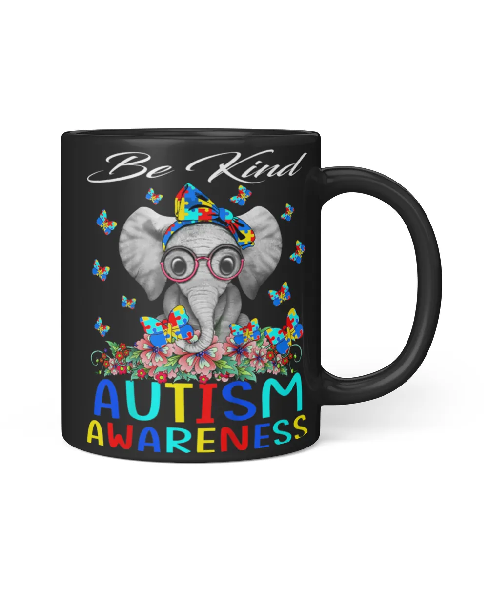 Be Kind Autism Awareness Elephant T-shirt_design