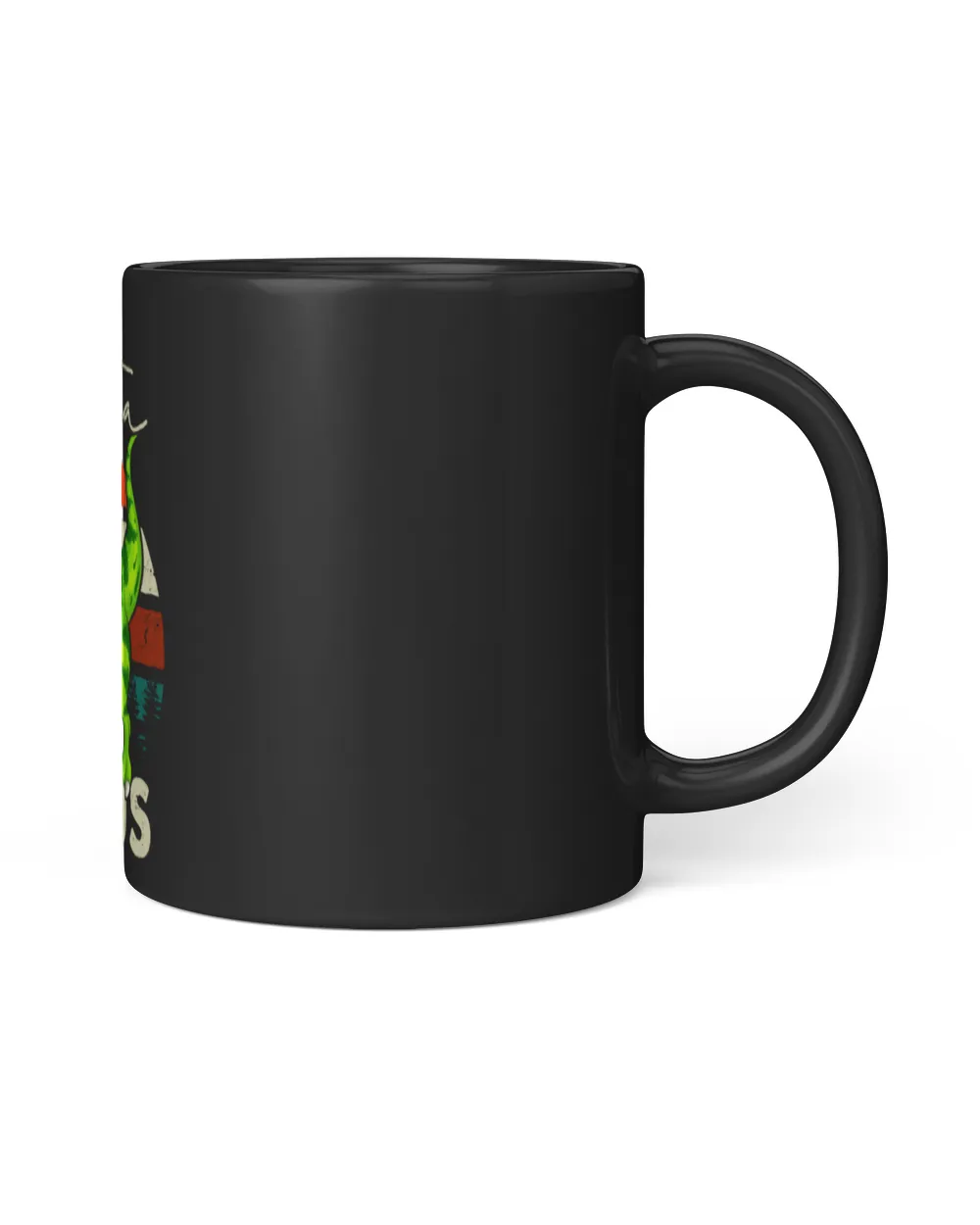 Santasaurus Christmas Black Mug 11oz