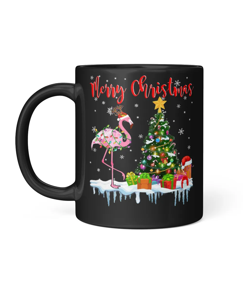 Flamingo Merry Christmas Cute Christmas Light Santa Reindeer Flamingo 253