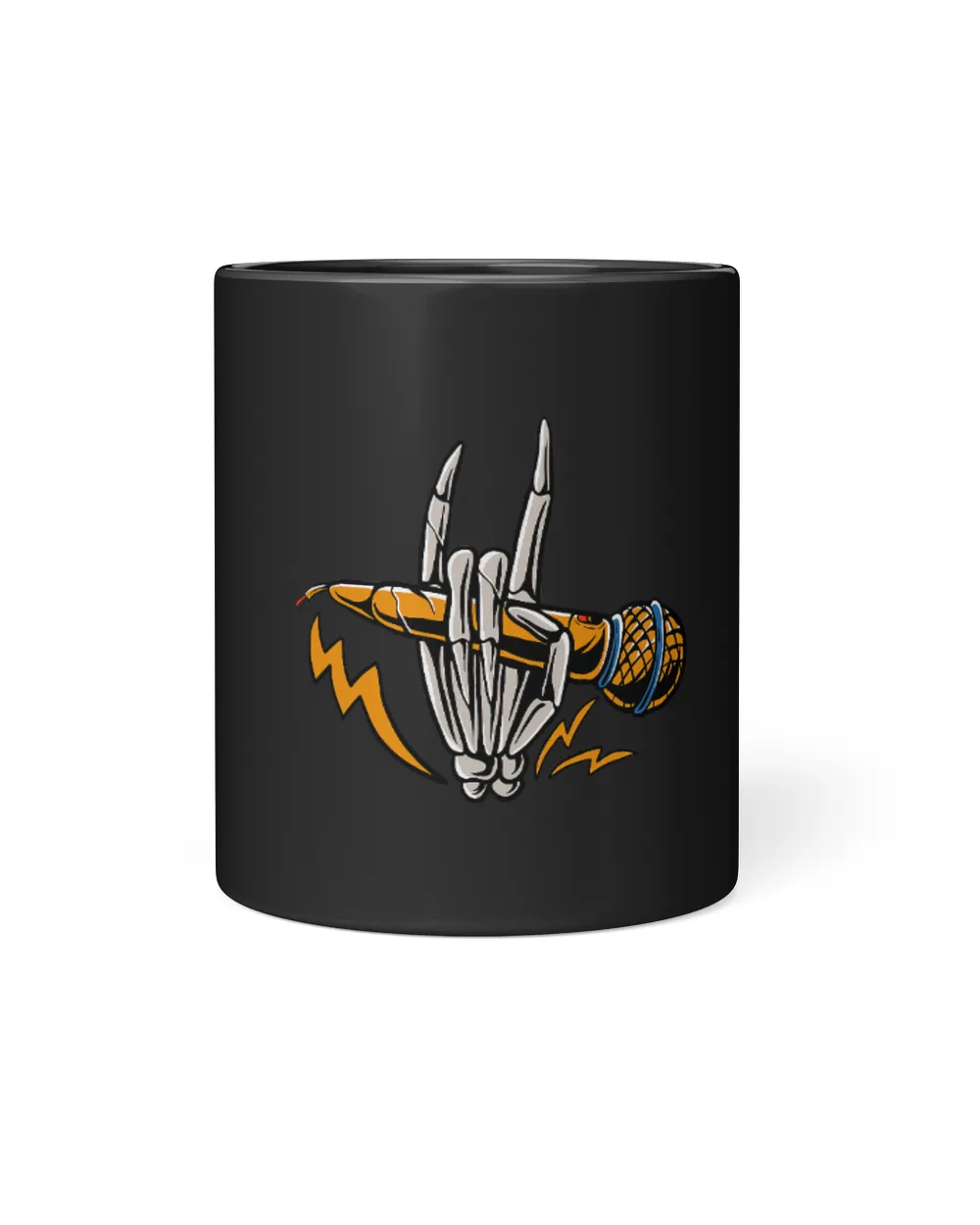 Rock Roll Skeleton Guitar Music Lover Rockstar 4 Black Mug 11oz black 11oz