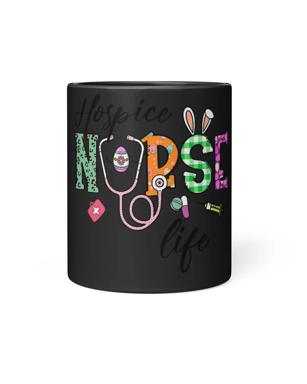 Hospice Nurse Life Stethoscope Nursing Bunny Easter Day T-Shirt