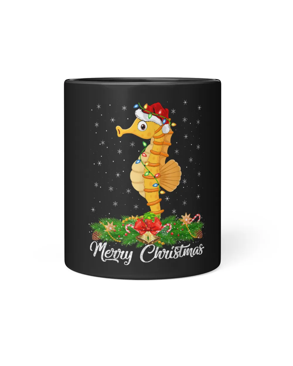 Seahorse Lover Fishing Lover Matching Santa Hat Seahorse Fish Christmas