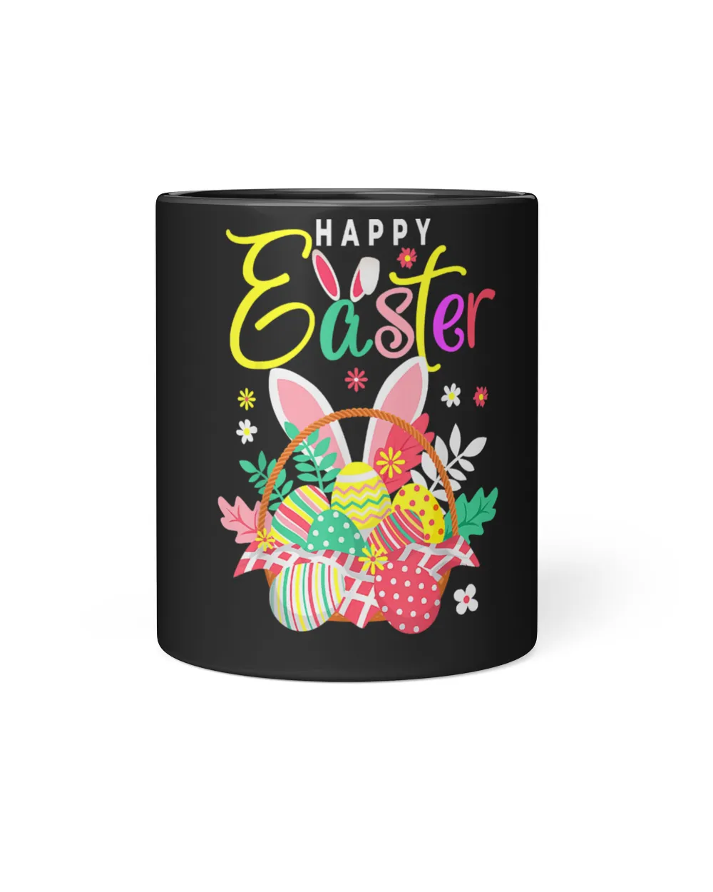 Happy Easter Egg Basket Bunny Ears T-Shirt