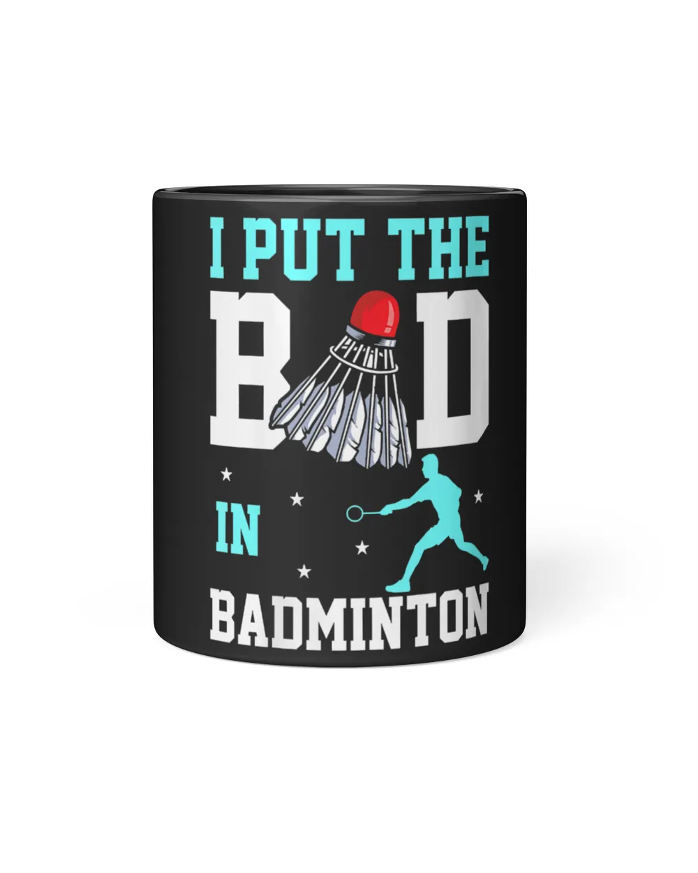 Womens Funny Badminton Design - I Put The Bad In Badminton V-Neck T-Shirt