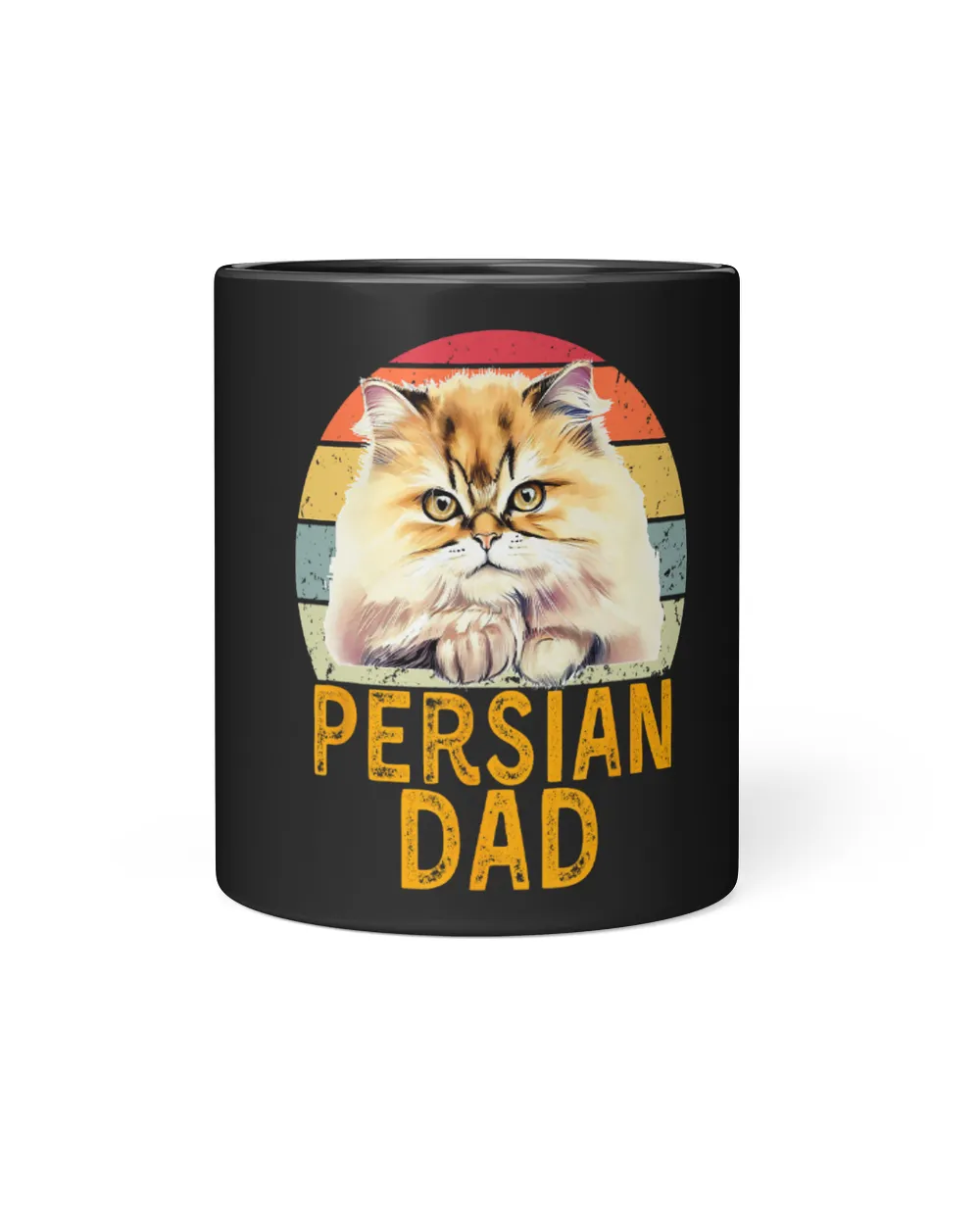 Golden Chinchilla Persian Cat Dad Retro I Love My Cats