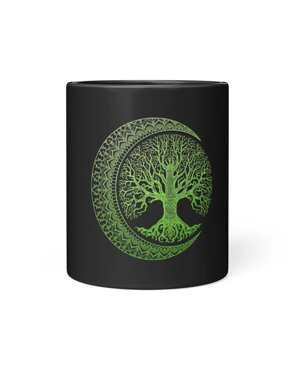 Green Tree of Life Cresent Moon Phases Mandala Yoga Gift