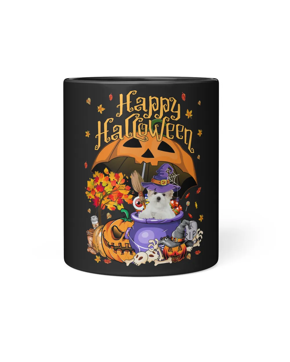 Halloween Autumn Witch Maltese