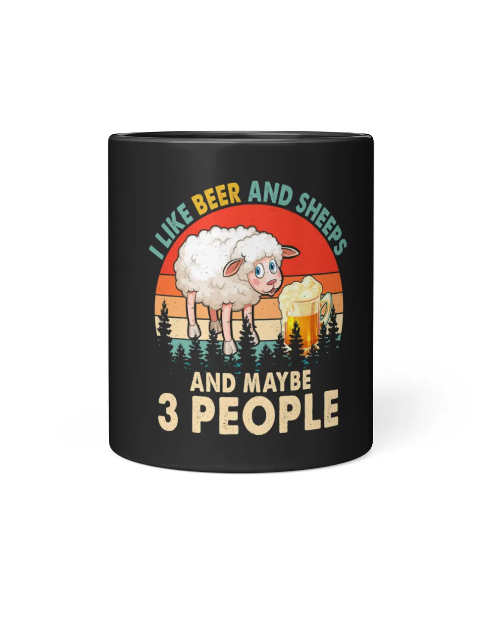 Vintage Retro I Like Beer And Sheeps Maybe 3 People Farmer 302