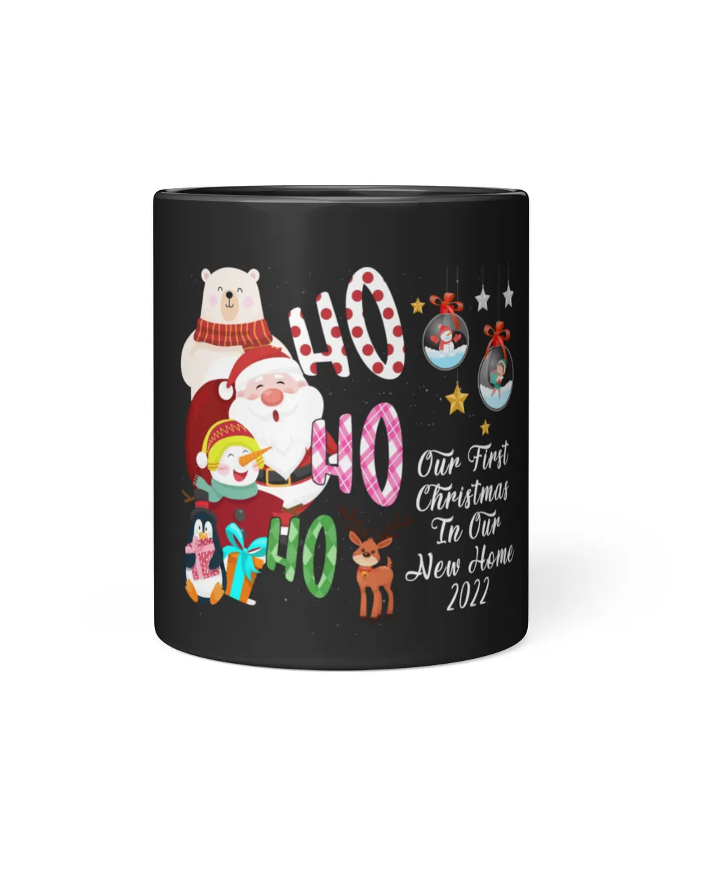 Our First Christmas In Our New Home 2022 Black Mug 11oz