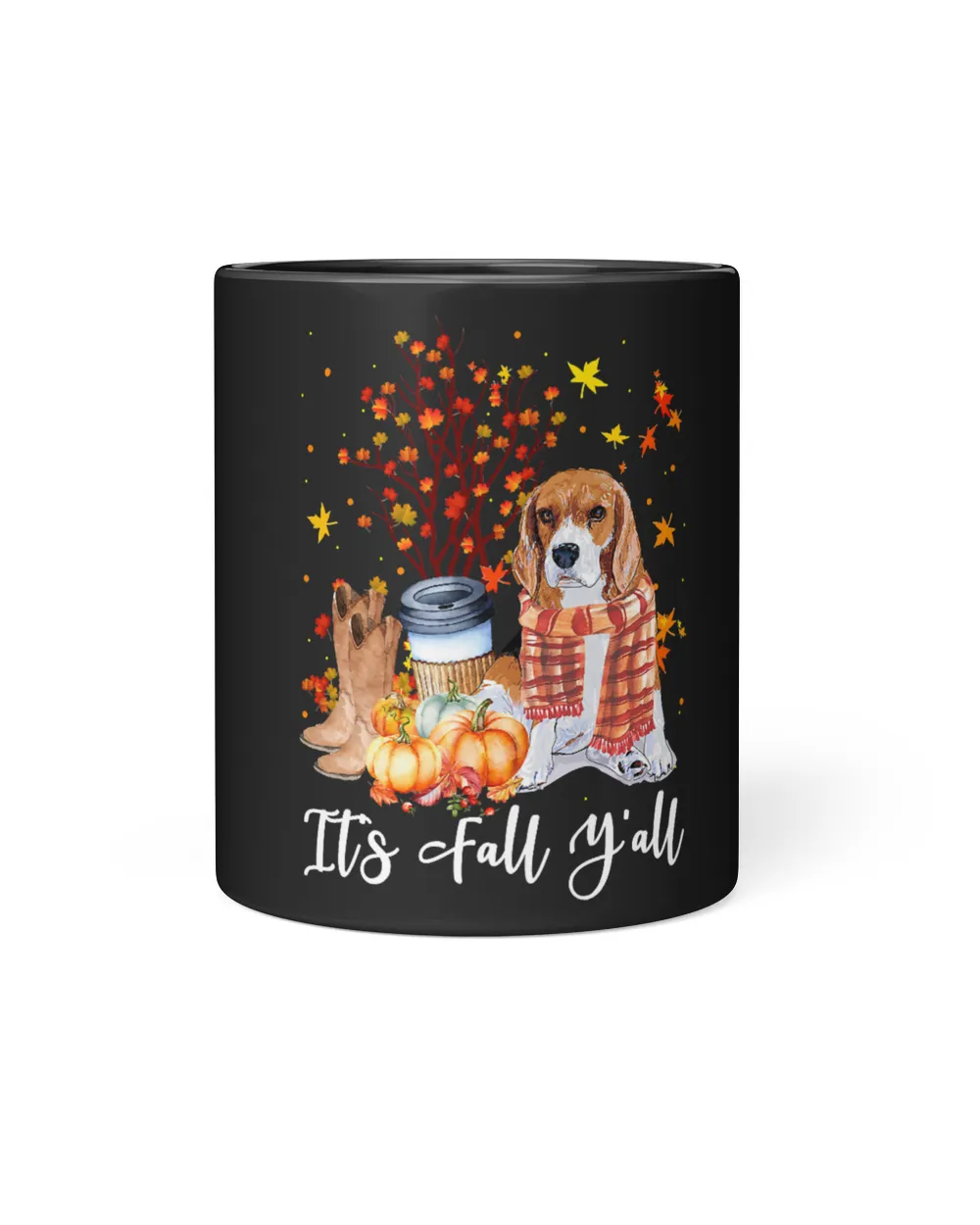 Its Fall Yall Beagle Pumpkin Fall Autumn Thanksgiving325 Black Mug 11oz black 11oz