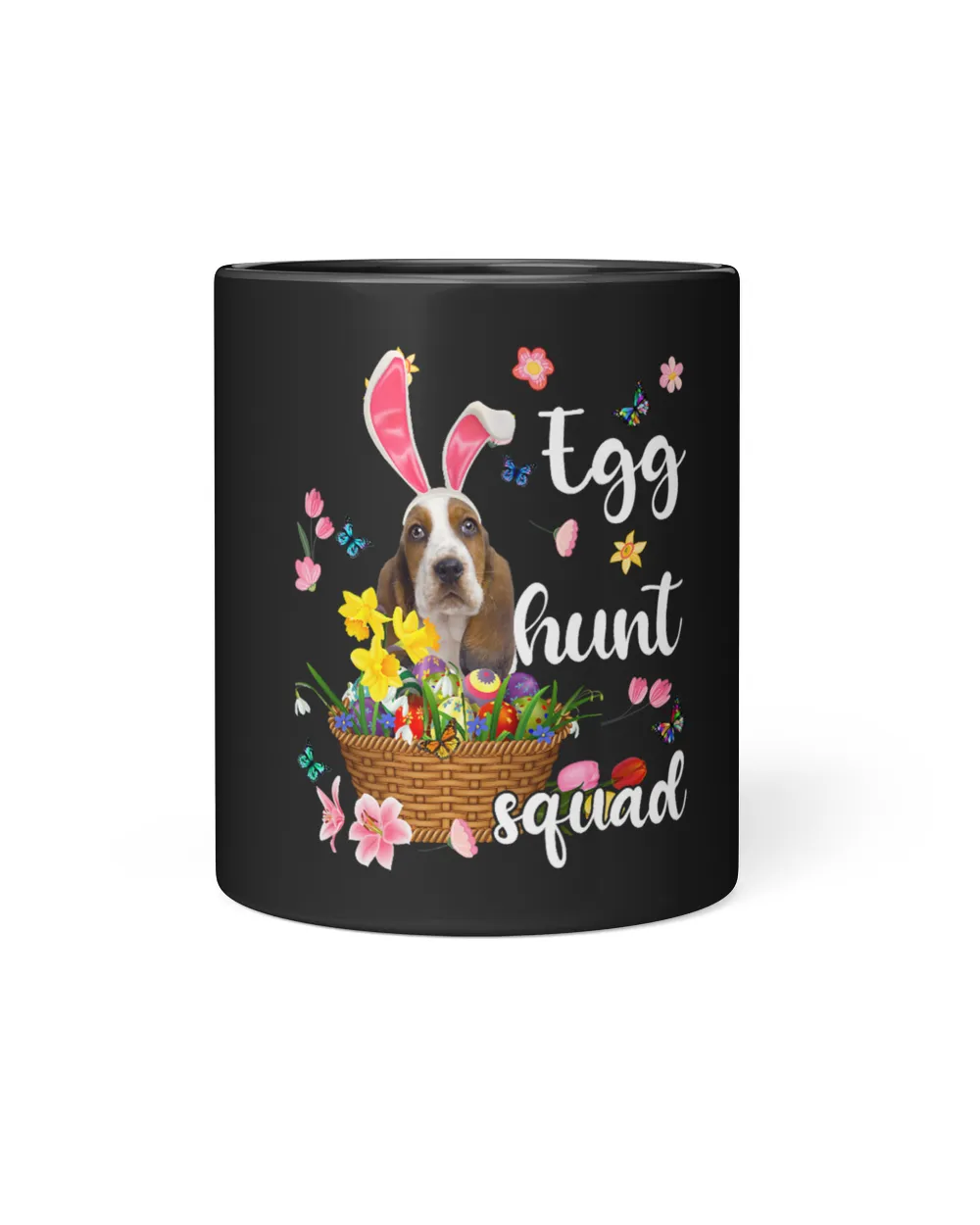 Basset Hound Happy Easter Day Easter Colorful Egg Hunt