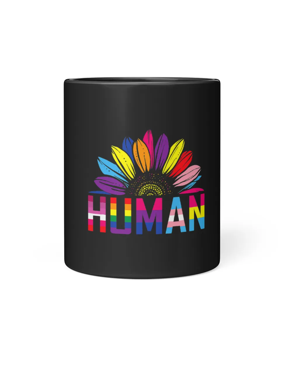 HUMAN Sunflower LGBT Flag Gay Pride Month Proud LGBTQ