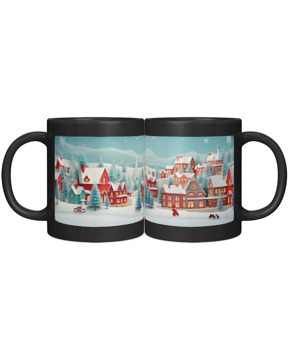3D Christmas Mug Wrap 9 Black Mug 11oz black 11oz
