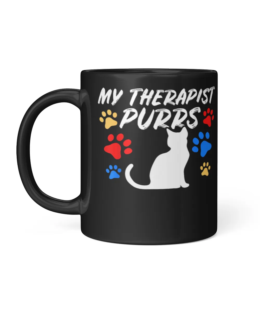 Funny Cat Mom Cat Dad Cat Lover Therapy Gift Black Mug 11oz black 11oz