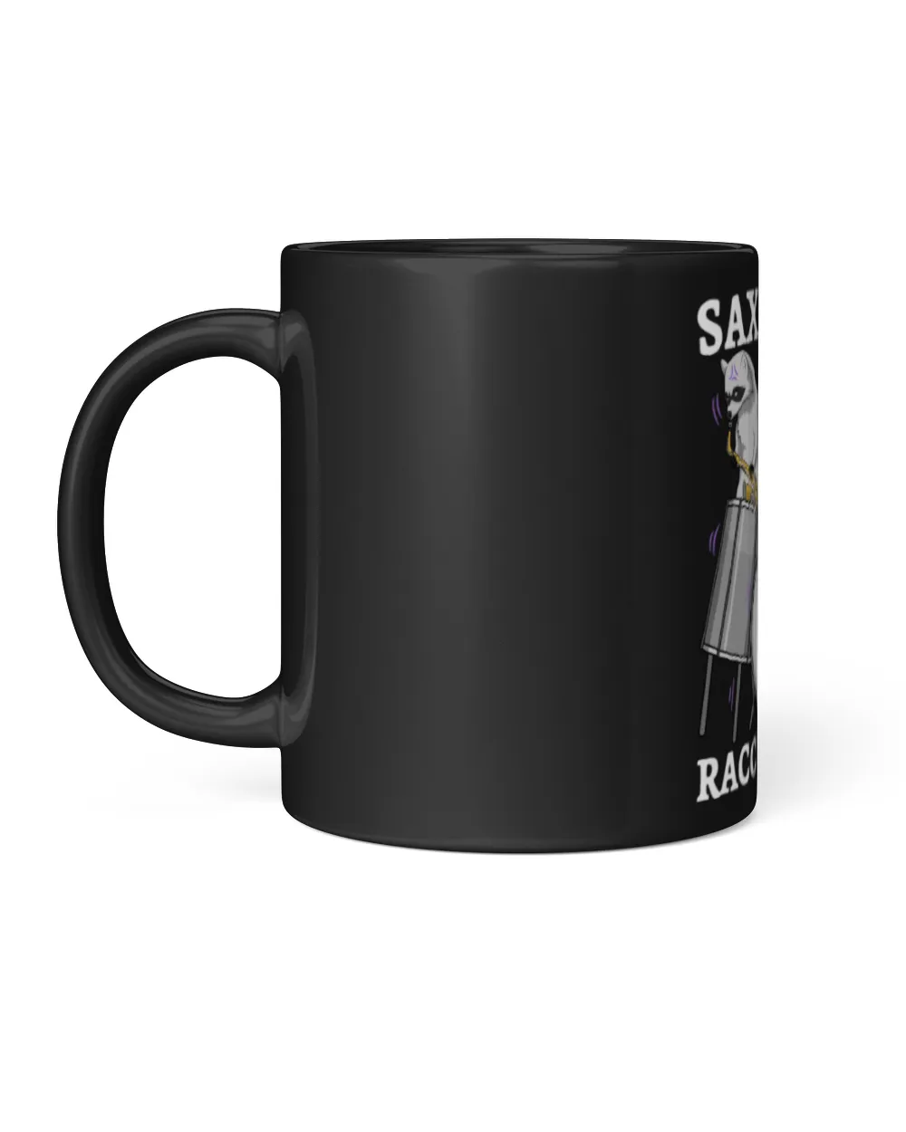 Funny Drummer Raccoons Sax Drums And Raccoon Roll Garbage Music Black Mug 11oz black 11oz