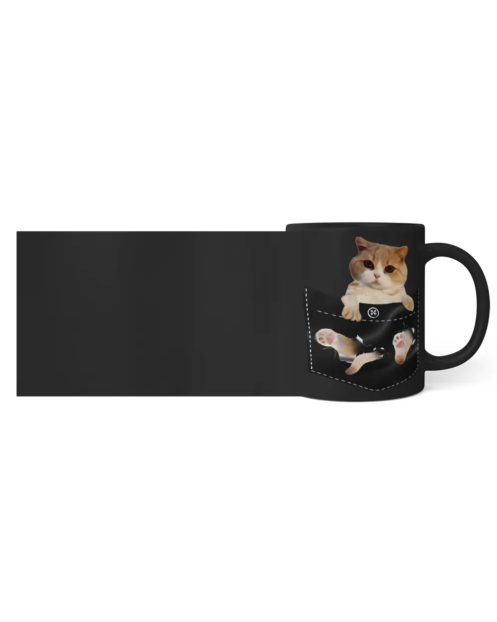[Custom] Cute Cat pocket Black Mug black 11oz