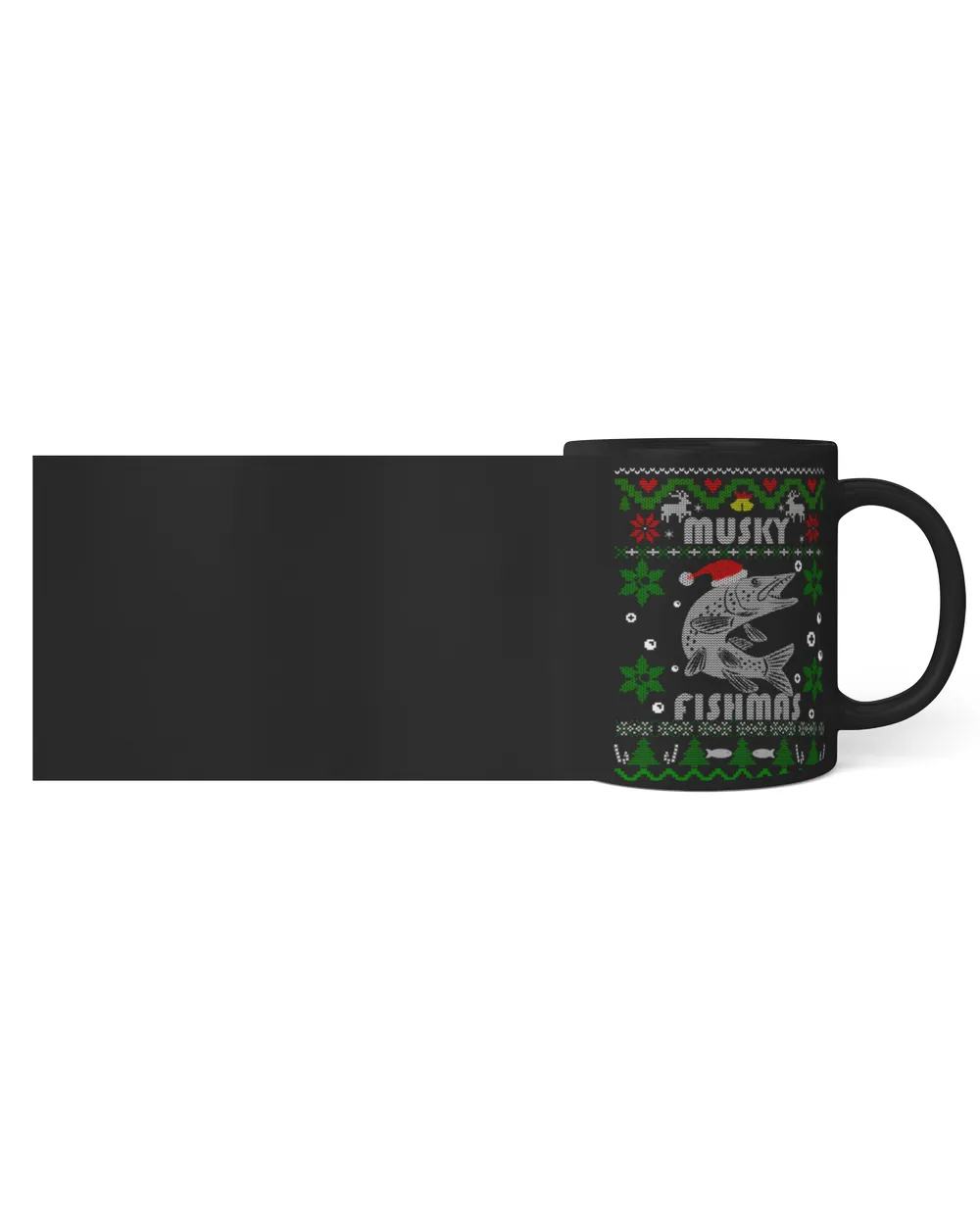 Funny Fishing Christmas (7) Black Mug 11oz black 11oz