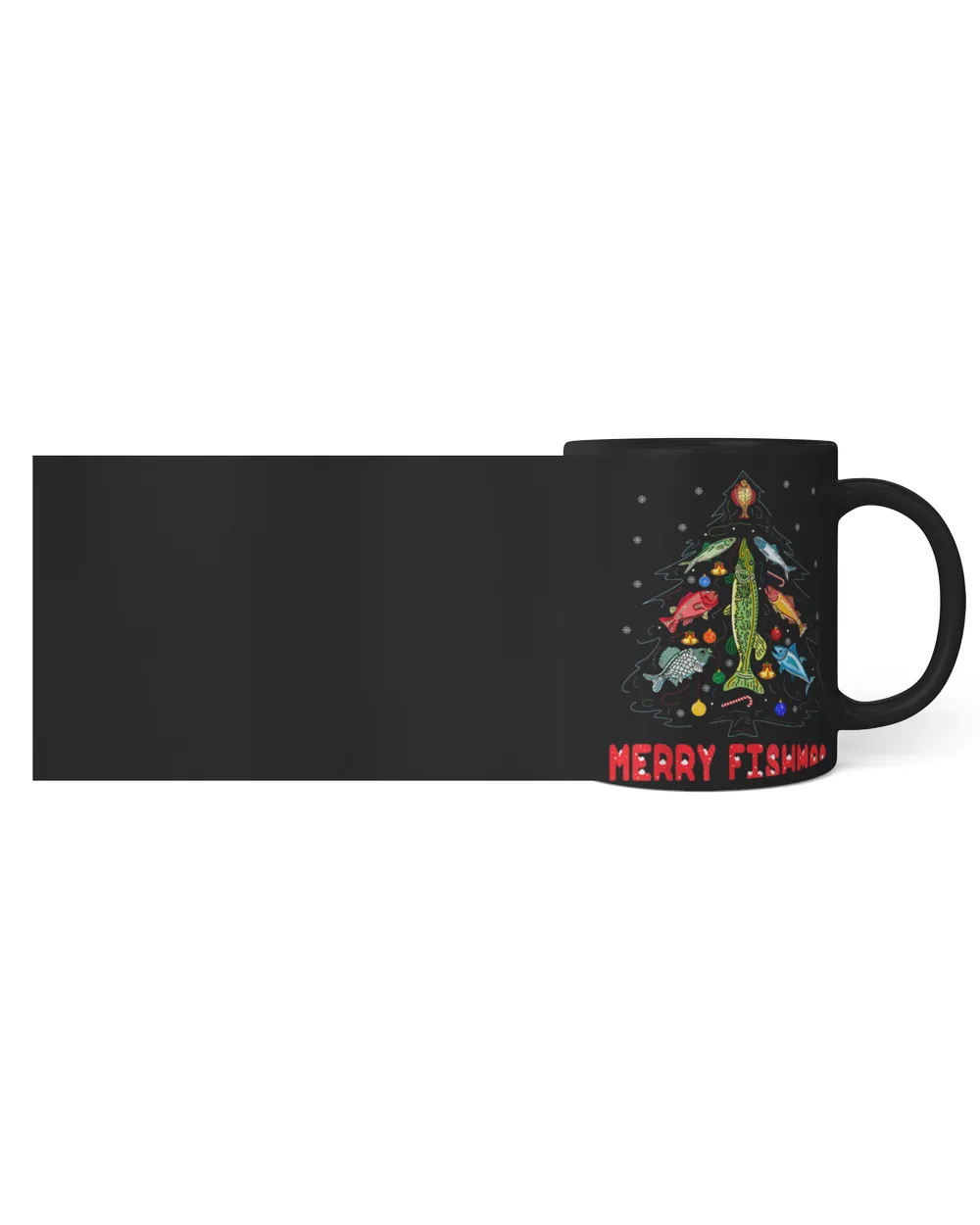 Merry Fishmas Funny Christmas Tree Black Mug 11oz black 11oz