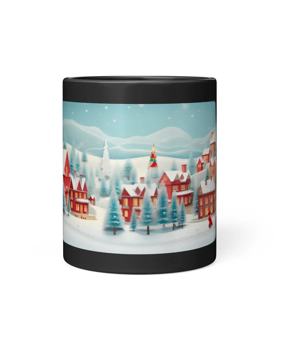 3D Christmas Mug Wrap 9 Black Mug 11oz black 11oz
