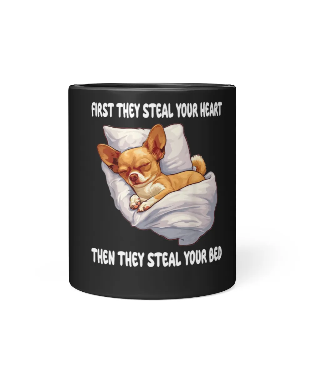Chihuahua Chiwawa Sleeping Pajamas Nightgown Black Mug 11oz black 11oz