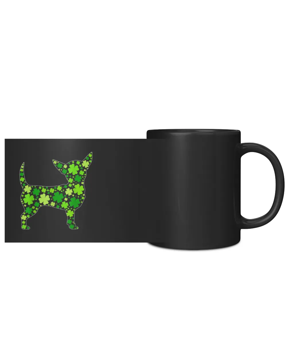 Chihuahua Clover Green Black Mug 11oz black 11oz
