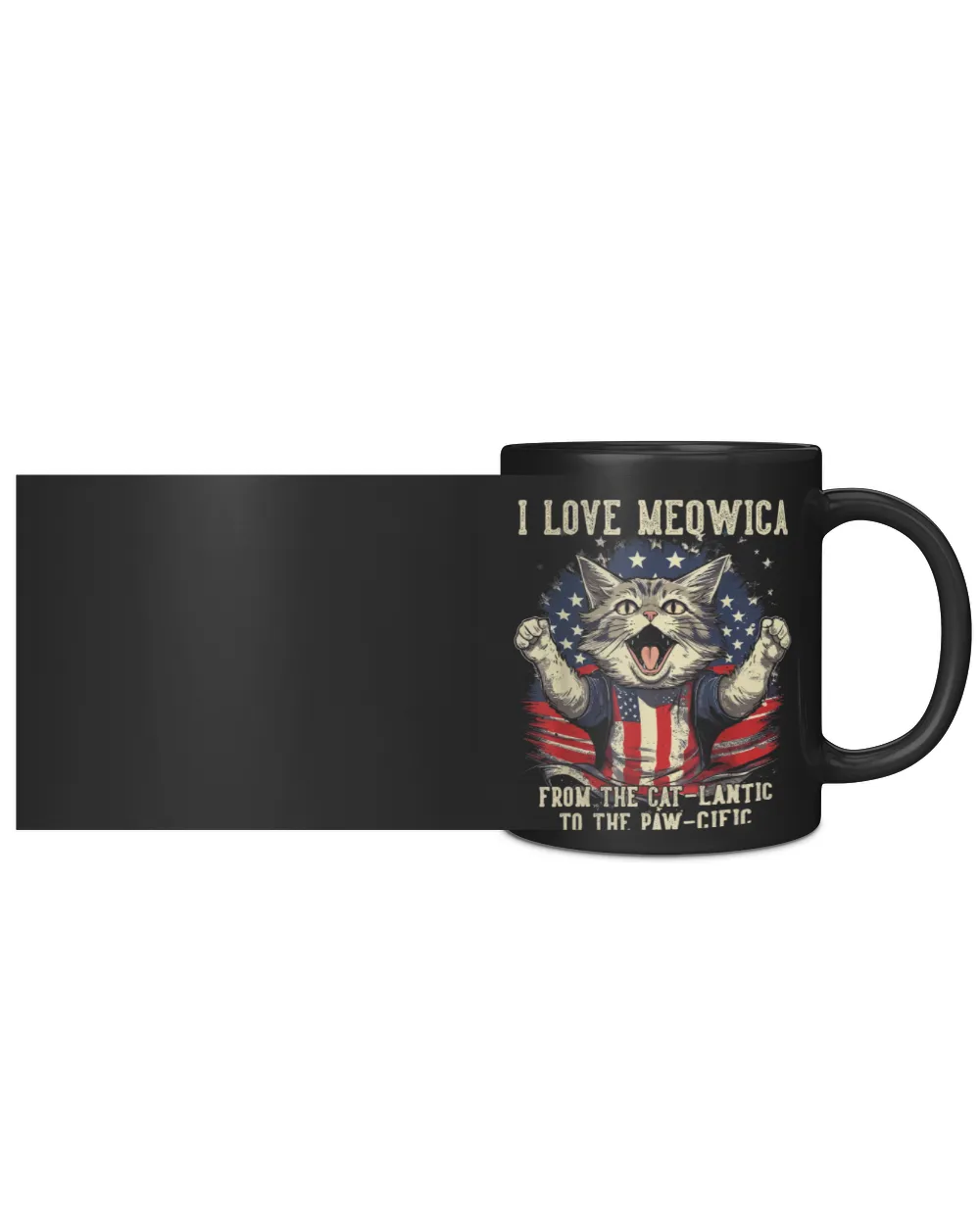 4th July Cat Lover, I Love Meowica Patriotic Funny Happy Cat T-Shirt