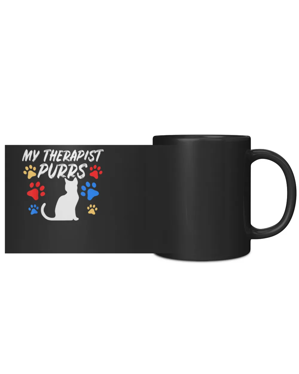 Funny Cat Mom Cat Dad Cat Lover Therapy Gift Black Mug 11oz black 11oz