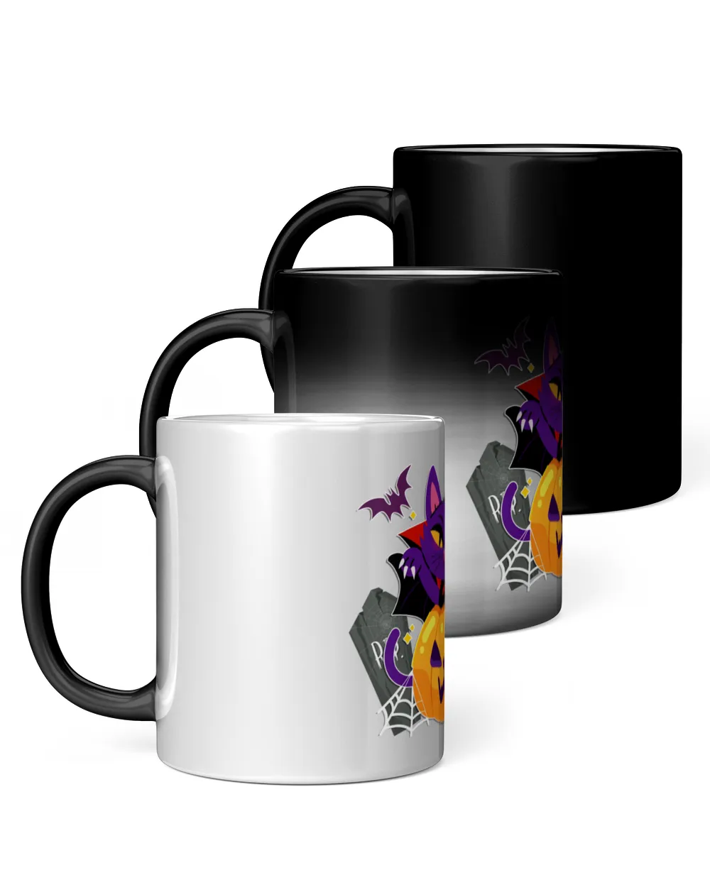 Black Cat Pumpkin Wine Tumbler (12 oz), tombstone coffin demon bat
