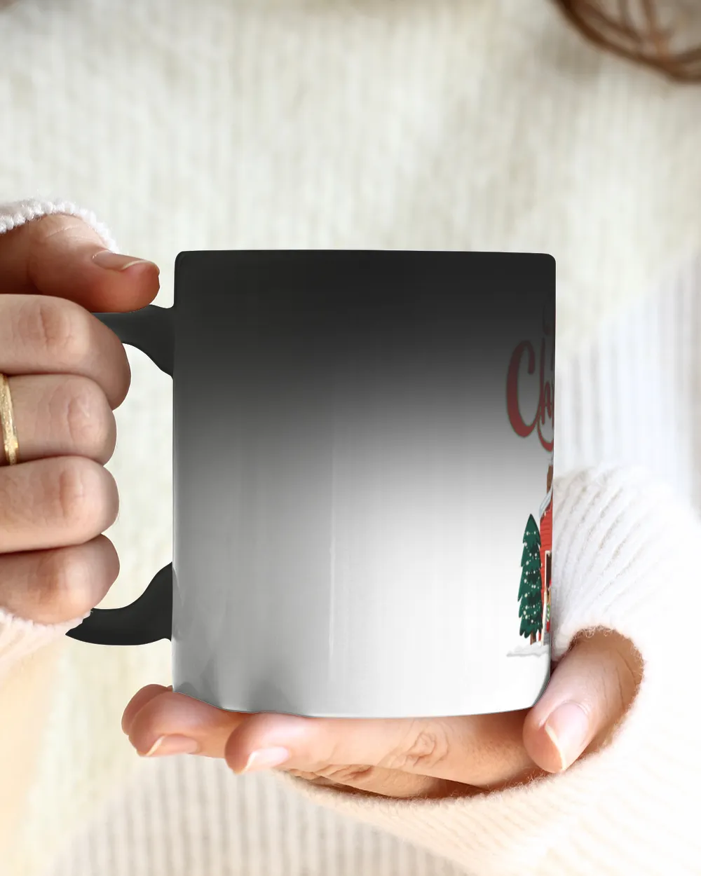 Merry Christmas Black Mug 11oz