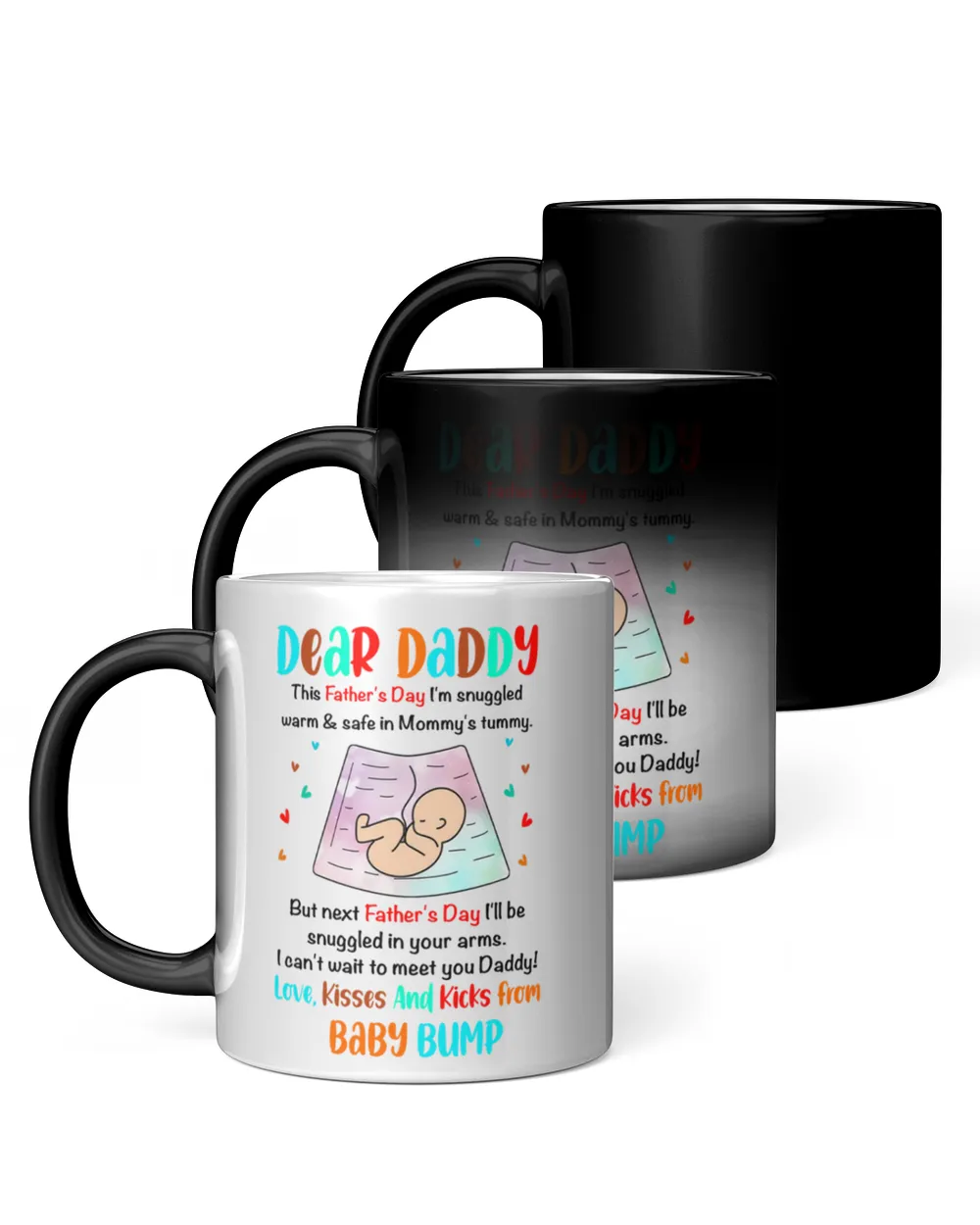 Dear Daddy I Can't Wait To Meet You Father's Day Mug 6