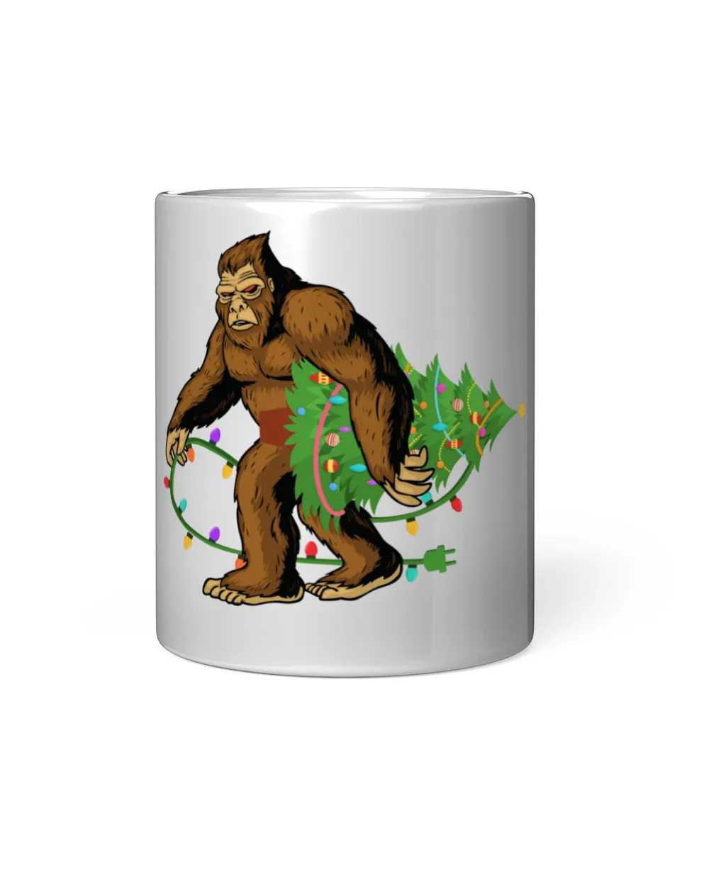 Big Foot With Christmas Tree Insulated Mug