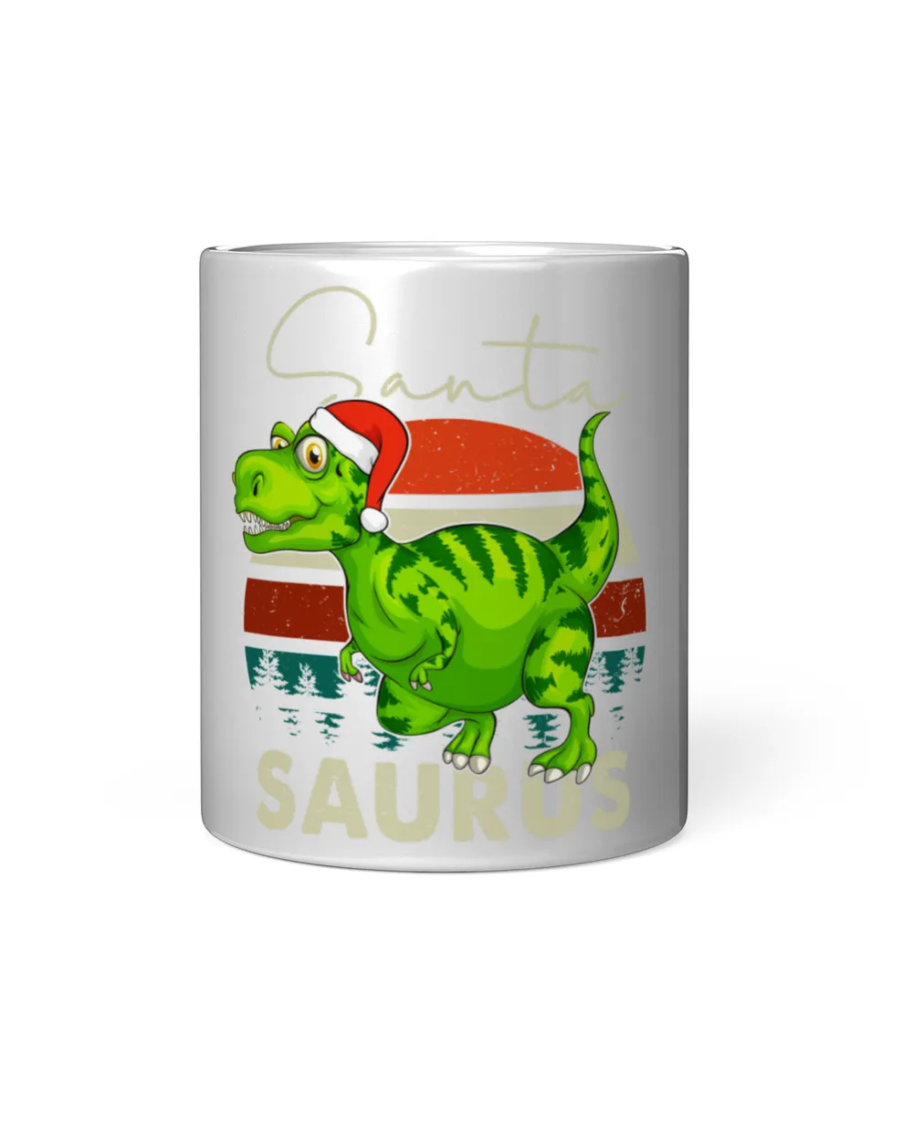 Santasaurus Christmas Black Mug 11oz