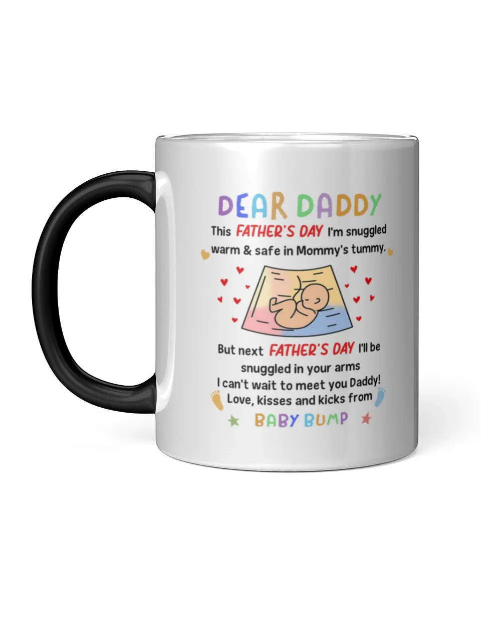 Dear Daddy I Can't Wait To Meet You Baby Bump Mug