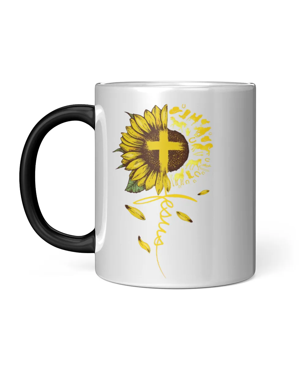 sunflower jesus cross horse love
