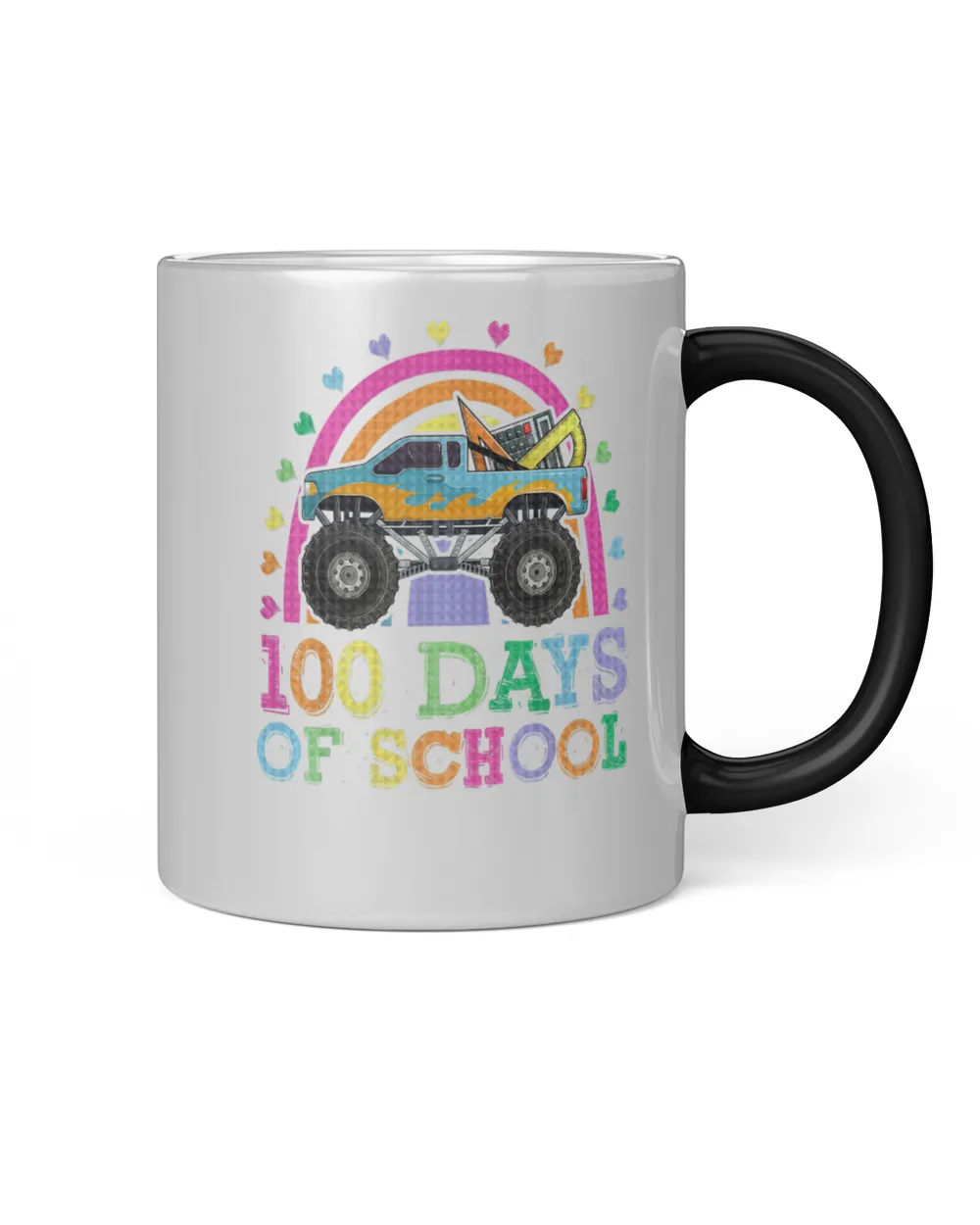 100 Days Of School Rainbow Monster Truck Shirt, Kids Boys copy