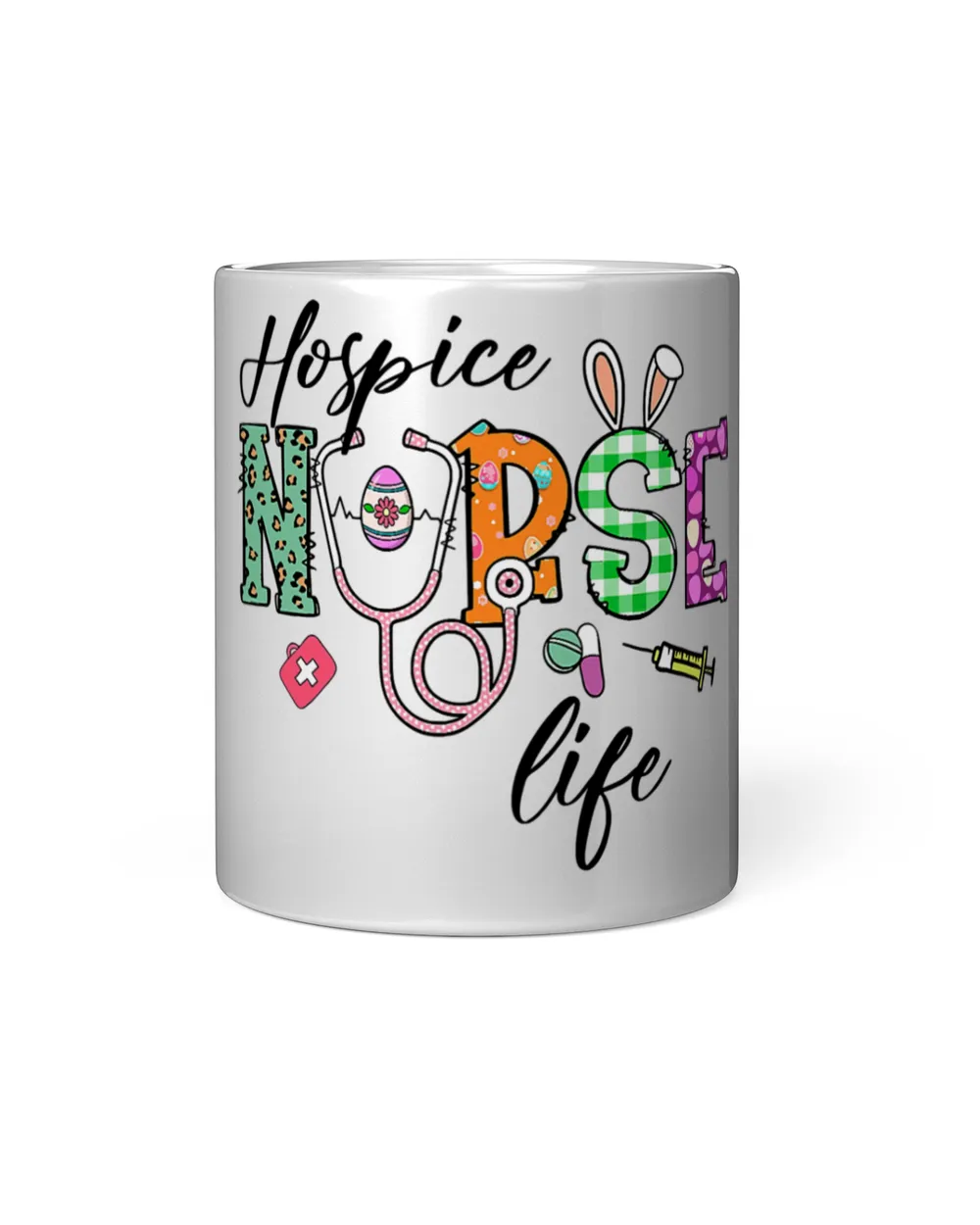 Hospice Nurse Life Stethoscope Nursing Bunny Easter Day T-Shirt