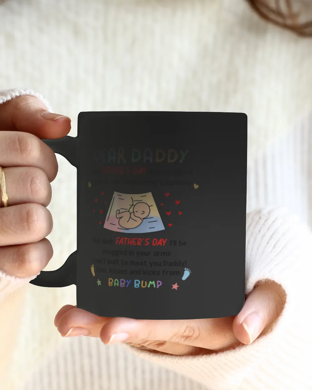 Dear Daddy I Can't Wait To Meet You Baby Bump Mug